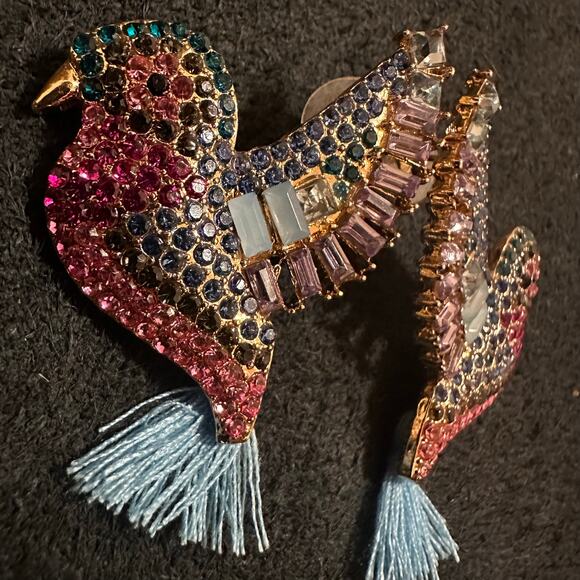 Humming Bird Glam Glitzy Tropical Island Earrings - Picture 5 of 6